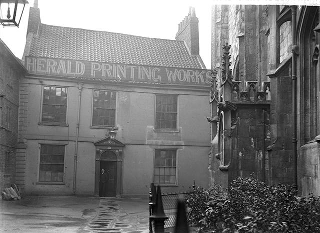 Historical photo of the Herald Printing Works